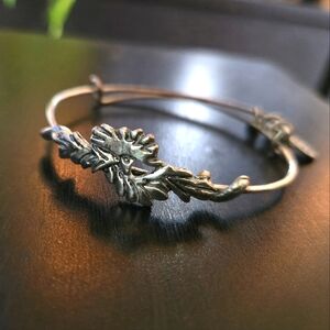 ALEX and ANI pheonix feather sterling silver adjustable bracelet